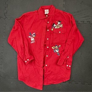 DISNEY Vintage Rare Small Button-Up with Embroidered characters only worn once